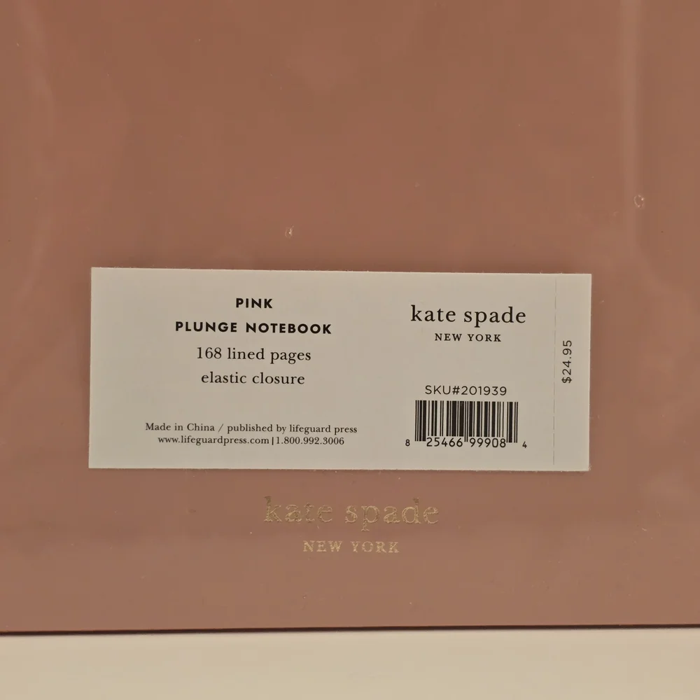 NWT kate spade Peach and Taupe Notebook with elastic closure